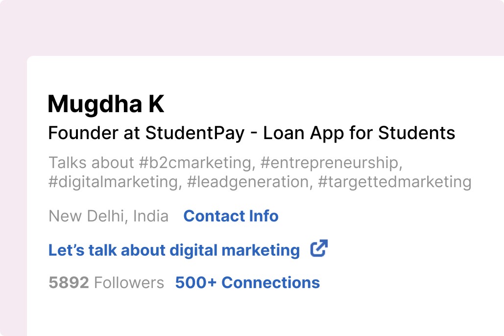 Business owner or founders profile