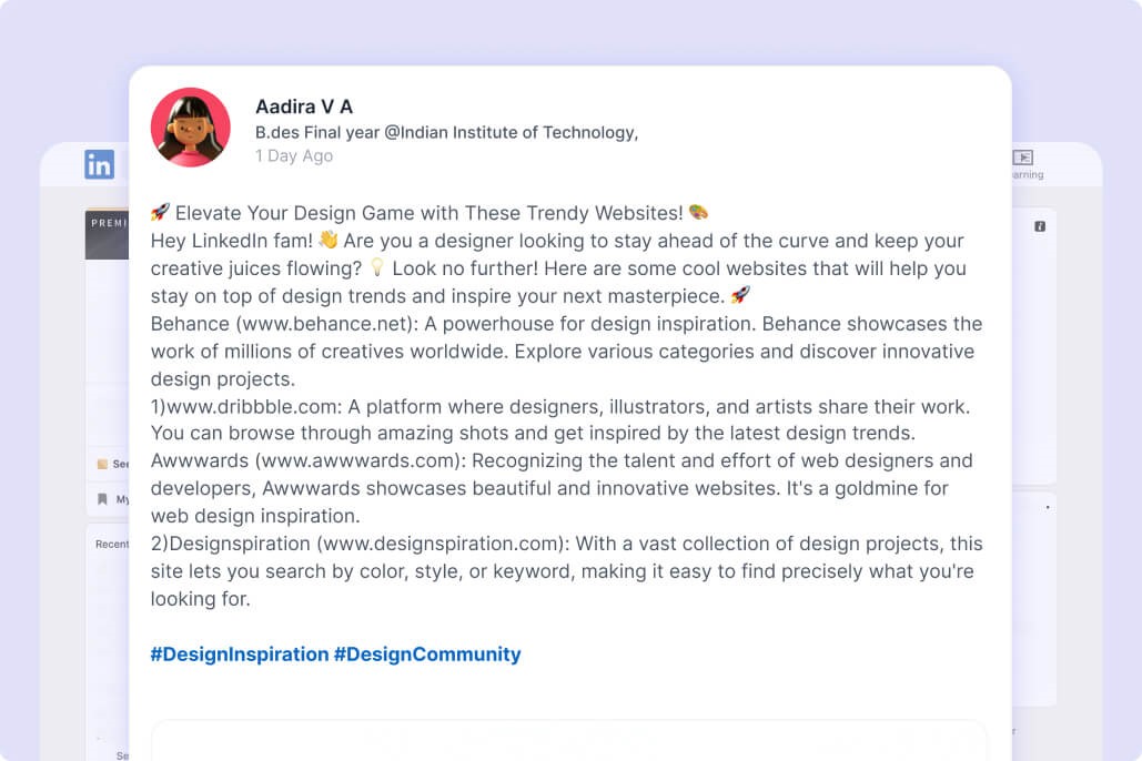 LinkedIn Content Planning Using a Post Generator blogs profile