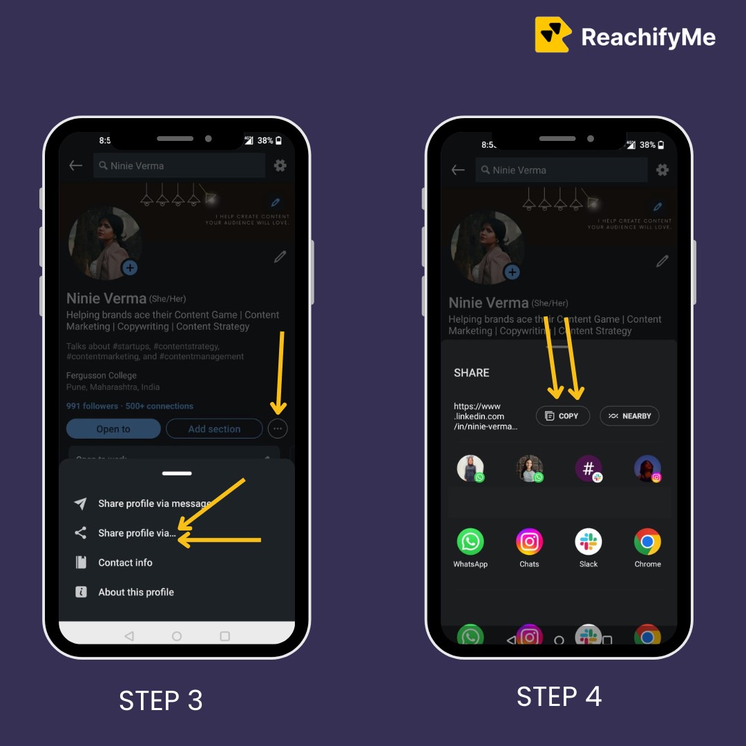 share profile button
